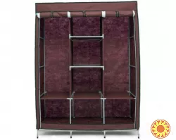 Складной каркасный тканевый шкаф на три секции 130*45*175 каркасная мебель