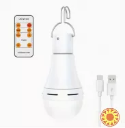 Акумуляторна LED-лампочка 7Вт з пультом дистанційного керування, час роботи до 5годин