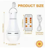 Акумуляторна LED-лампочка 7Вт з пультом дистанційного керування, час роботи до 5годин