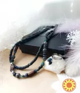 Черепаха дворядне подвійне намисто кольє коралі чорний сірий зелений кокос дерев'яні