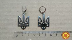 Серьги Герб Украины, сережки бижутерия