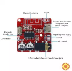 Аудіо Bluetooth 5.0 XY-BT-Mini блютуз декодер 3.7-5V