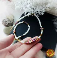 Подвійний чокер намисто білий золотий гематит перламутр натуральний кришталь на шию