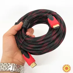 Кабель HDMI - HDMI 10m посилений в обмотці 10м шнур