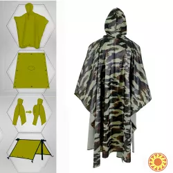 Дощовик пончо для військових, плащ-намет тактичний лісовий камуфляж