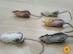 Воблер Мышка Незацепляйка на щуку с хвостиком