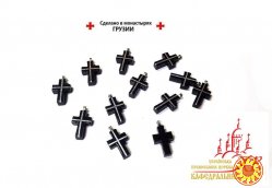 Крест из гагата и серебра