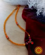 Помаранчевий чокер намисто кольє кришталь гематит мінерал камінь підвіска оранж