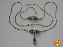 Колье и браслет серебряные ручной работы