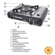 Портативная туристическая газовая плита с пьезоподжигом Happy Home BDZ-155-A
