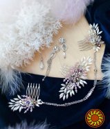 Алоха гребінь заколка сережки білий пудровий перлини листок