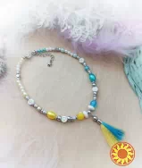 Літні мрії патріотичний жовтий блакитний український намисто чокер китиця