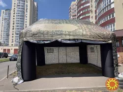 Військовий камуфляжний намет з вбудованою повітродувкою