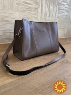 Коричнева кавова шкіряна сумка каркасна de esse