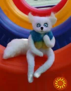 Лис упоротий игрушка хендмєйд валяная из шерсти интерьерная авторская лиса ручной работы подарок сувенир хендмэйд