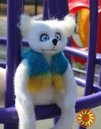 Лис упоротий игрушка хендмєйд валяная из шерсти интерьерная авторская лиса ручной работы подарок сувенир хендмэйд