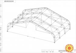 Каркасно-тентовый ангар (навес), сборно-разборное сооружение, для самолета.