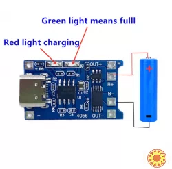 Модуль зарядного устройства для литиевых батарей TP4056 USB type-C