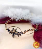 Мальва сірий графітовий золотистий діадема обруч вінок фентезі прикраса на голову чоло обруч вінок