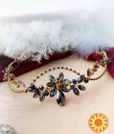 Мальва сірий графітовий золотистий діадема обруч вінок фентезі прикраса на голову чоло обруч вінок