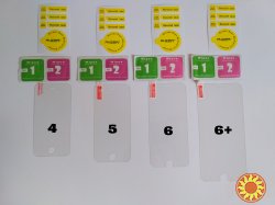 Стекло закаленное на iphone 4.5.6.6+ защита экрана