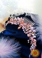 Перлина сяюча ніжна нюдовий гілочка гребінь заколка рожевий