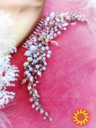 Перлина сяюча ніжна нюдовий гілочка гребінь заколка рожевий