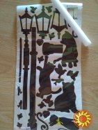 Наклейка на стену фонарный столб и котики ,холодильник, шкаф, тумбочки