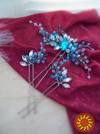 Ундіна набір прикрас аквамариновий голубий морський стиль фентезі стрази кришталь