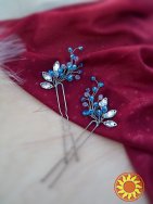 Ундіна набір прикрас аквамариновий голубий морський стиль фентезі стрази кришталь