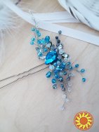 Ундіна набір прикрас аквамариновий голубий морський стиль фентезі стрази кришталь