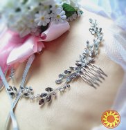 Олімпія сяюча гілочка гребінь грецький стиль в зачіску срібний прозорий білий