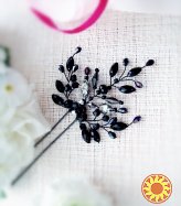 Венеція шпилька заколка прикраса для волосся чорний ажурний вечірня