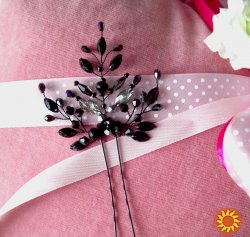 Венеція шпилька заколка прикраса для волосся чорний ажурний вечірня