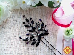 Венеція шпилька заколка прикраса для волосся чорний ажурний вечірня