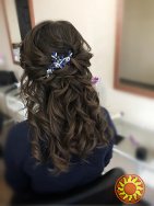 Изабель шпилька заколка синий белый цветок нарядное украшение