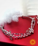 Барокко розовая веточка диадема веночек ободок обруч розовый