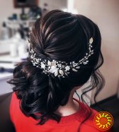 Эмма свадебное украшение белый золотистый роза цветок веточка гребень шппилька