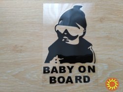 Наклейка на авто Ребенок в машине"Baby on board" Черная
