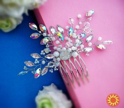 Глория гребень заколка прозрачный радужный праздничное украшение для волос