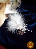 Крила ангела гребінь сережки пір'я марабу білий косплей стиль чікаго гетсбі