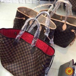 Женская сумка Louis Vuitton Neverfull GM сумки луи витон копии недорого