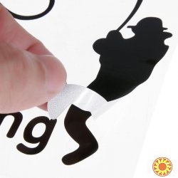 Наклейка на авто На рыбалку Белая светоотражающая