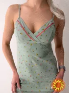 Жіноча нічна сорочка на тонких бретелях "Green Meadow" (арт. LDK 118/18/03)