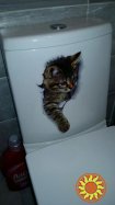 Наклейка Котик номер 3 для детской комнаты, ванны