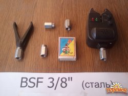 Рыбацкая гайка, болт для Род Пода BSF 3/8 дюйма (для вкручивания сигнализатора)