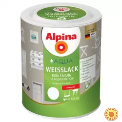 Емаль Alpina акрилова Aqua Weisslack SM білий шовковистий мат 0,75 л