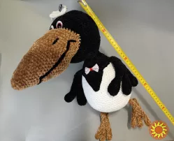 іграшка вязана ворона модниця або кавалер мяка плюшева ручна робота
