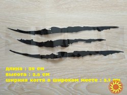 Наклейка на авто в виде Царапины Когтем Черная