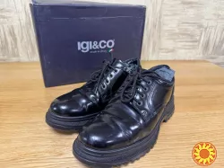 Чорні шкіряні чоловічі демісезонні туфлі дербі IGI&CO